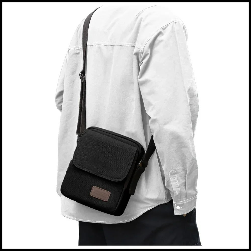 Vintage Canvas Messenger Bag Crossbody Satchel Adjustable Strap Retro Style